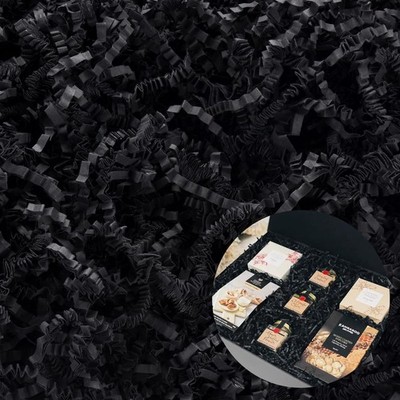 1/2 LB Black Crinkle Cut Paper Shred Filler for Gift Baskets Box Bags, Shredd...