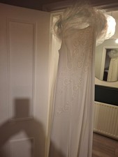 Ivory Boho Lace Embroidered Wedding Dress Column/Sheath Sleeveless High Neck