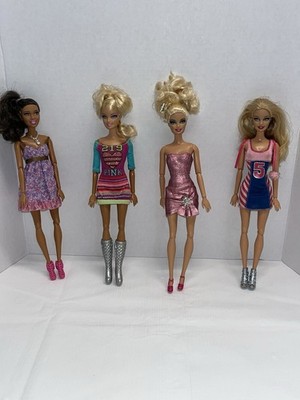 Lot Of 4 Barbie Fashionistas Swappin' Styles Dolls Dressed Nikki 2010 Mattel