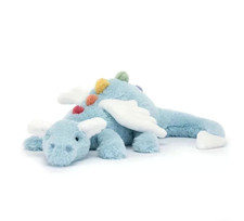 Jellycat 50cm Blue Dragon Plush Stuffed Animal Soft Cuddly Toy with Tag  Dust B