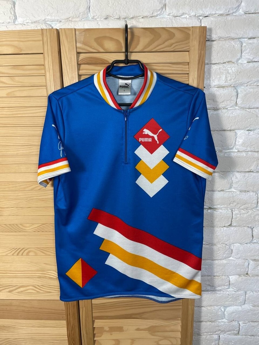 PUMA×Ameri Vintage JERSEY TOP PUMA VINTAGE JERSEY CYCLING BIKE MULTICOLOR SHIRT 90S TRIKOT