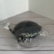 Sea turtle Paperweight By Dynasty Gallery Art Glass Purple Swirl