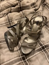 Size 8 Fioni night silver glitter strappy heels NWOB