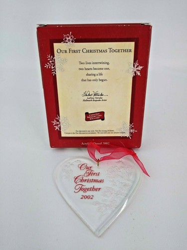 2002 Hallmark Keepsake Ornament Our First Christmas Together Acrylic Heart NOS - Picture 4 of 5