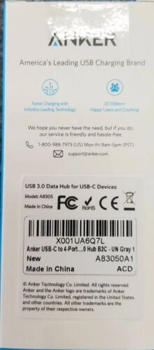 Anker USB-C to 4-Port USB 3.0 Hub For USB Type C Devices A8305 - Image 2 of 2