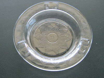 Small Clear Ashtray with three resting ports. Hallmark ''H'' 