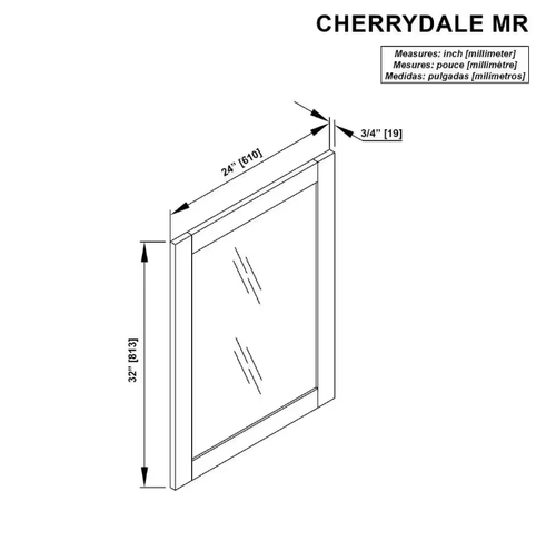 Cherrydale Bathroom Vanity Mirror 24" W x 32" H Rectangular Framed White - Picture 7 of 7