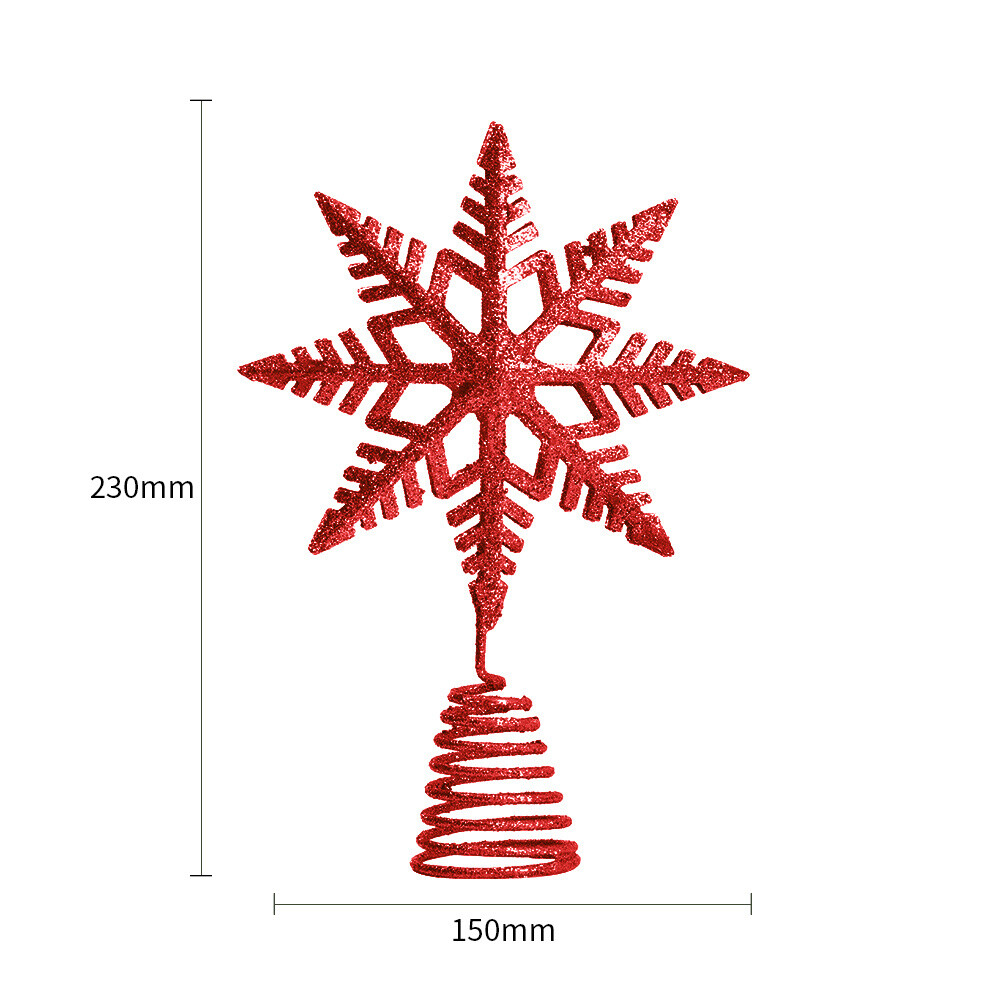 Christmas Tree Star Topper Glitter Star Snowflake Treetop Xmas Tree Top