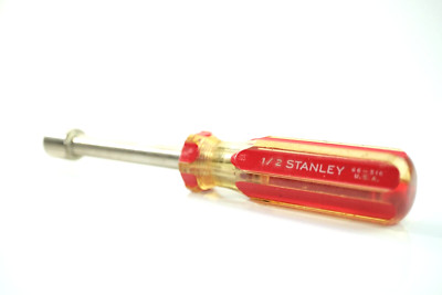 Vintage Stanley 1/2'' Nut Driver Red Handle Made In USA 61-516