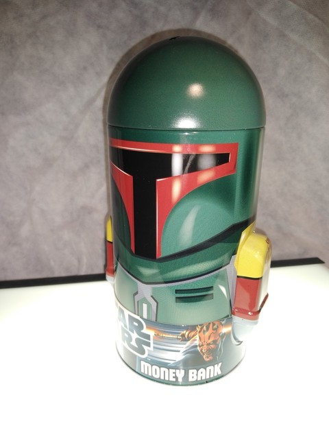 Star Wars Tin Money Bank Boba Fett - 