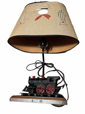 Vintage Train Model Railroad Lamp  Cast Iron Engine and Track With  Night Light