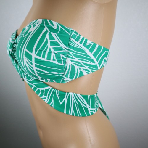 Tabitha Brown Women's Swim sz XS Bikini Halter Top Tropical Print Green nwot - Picture 7 of 13