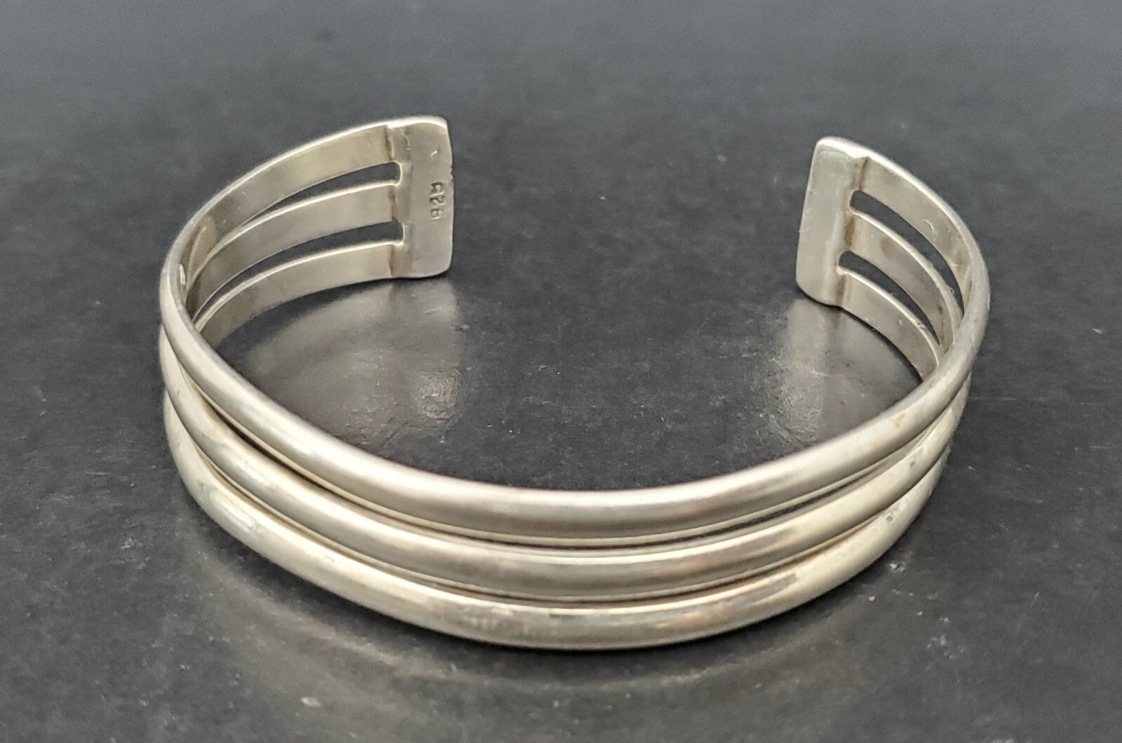 4 Open Cuff Design Solid Sterling Bangle Type Bra… - image 5