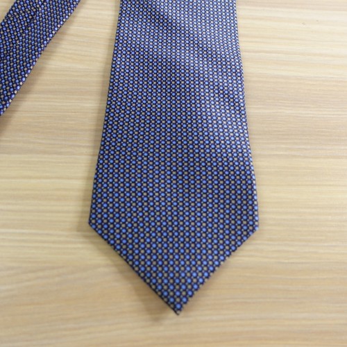 Lattice Tie Boy Blue Micro Silk Art Deco School Necktie Stain Resistant DOCKERS - Picture 2 of 8