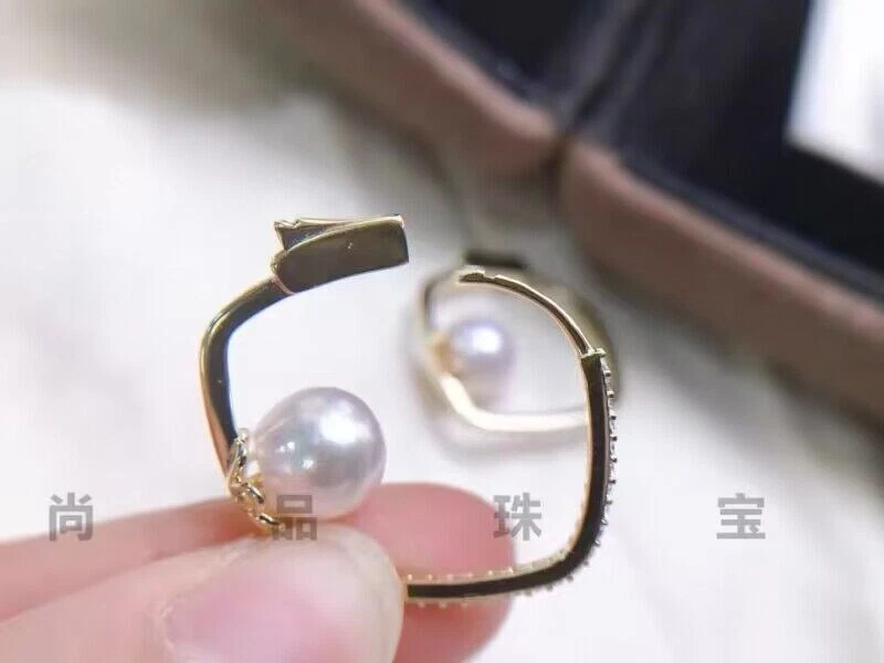 Precioso pendiente colgante 9-10mm mar sur redondo perla blanca 925s(sp) Foto 2 de 4