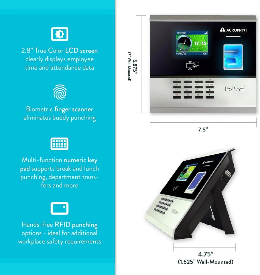 Acroprint ProPunch Time Clock System for Employees - Image 2 of 4