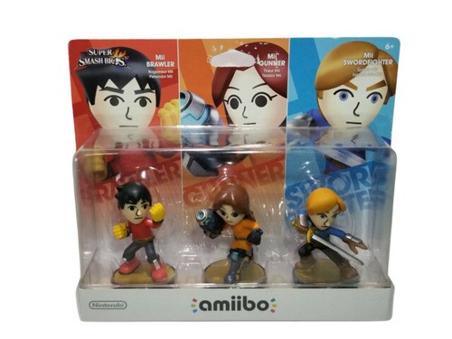 Nintendo Mii Brawler, Gunner, Swordfighter amiibo Super Smash Bros Series - NVLEAA3C