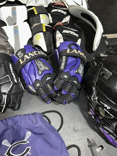 Mens Lacrosse Gear Gloves Helmet Pads Knee Elbow Balls Jerseys Brine Stx Cascade - Picture 4 of 17