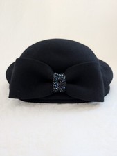 Oridoor Women Vintage Wool Felt Cloche Bowler Hat Church Wedding Beret Hat