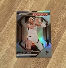 2024 WNBA PRIZM MONOPOLY A’JA WILSON STATS CARD WNBA3 LIGHT BLUE /199 ACES STAR