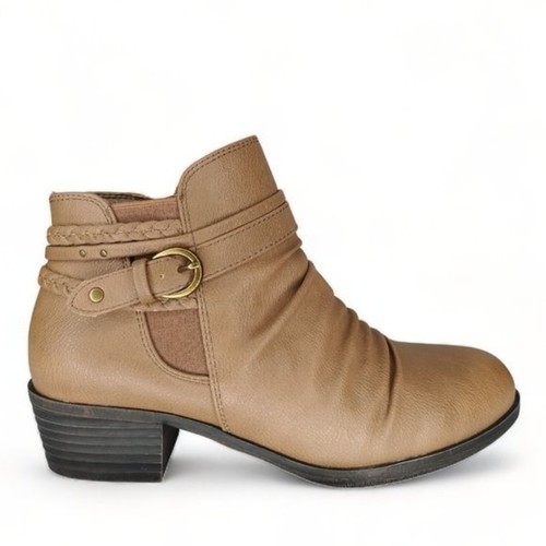 Botines cómodos de tacón bloque marrón Nobalee con trampas desnudas para mujer talla 6 - Imagen 4 de 15
