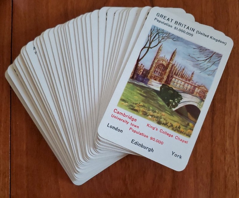 PIATNIK HAPPY FAMILIES CARD GAME: FAMOUS CITIES 36 CARDS, COMPLETE No 287 EUROPE