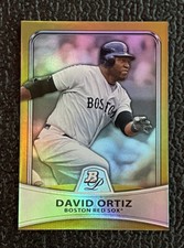 🔥DAVID ORTIZ GOLD 2010 BOWMAN PLATINUM GOLD REFRACTOR #'d /599!🔥RED SOX HOF!