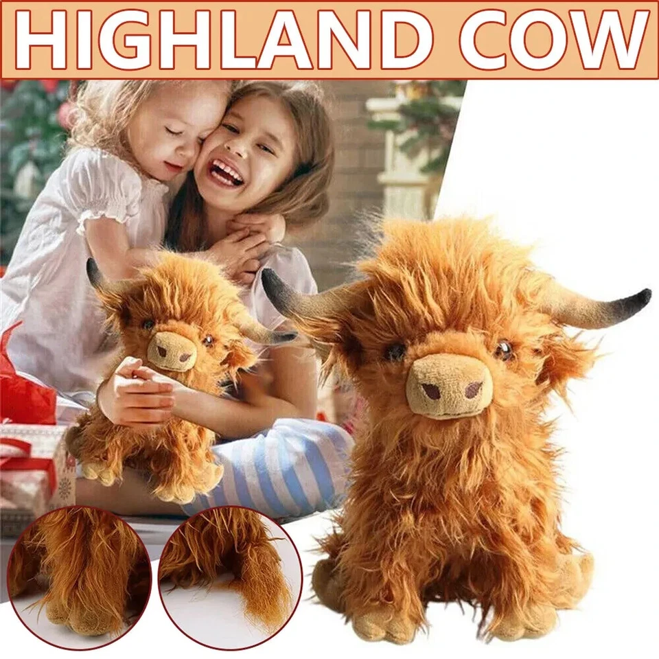 Highland Cow Toys Plush Dolls Soft Teddies Scottish Kids Toddler Cute Scotland - image 2 of 4