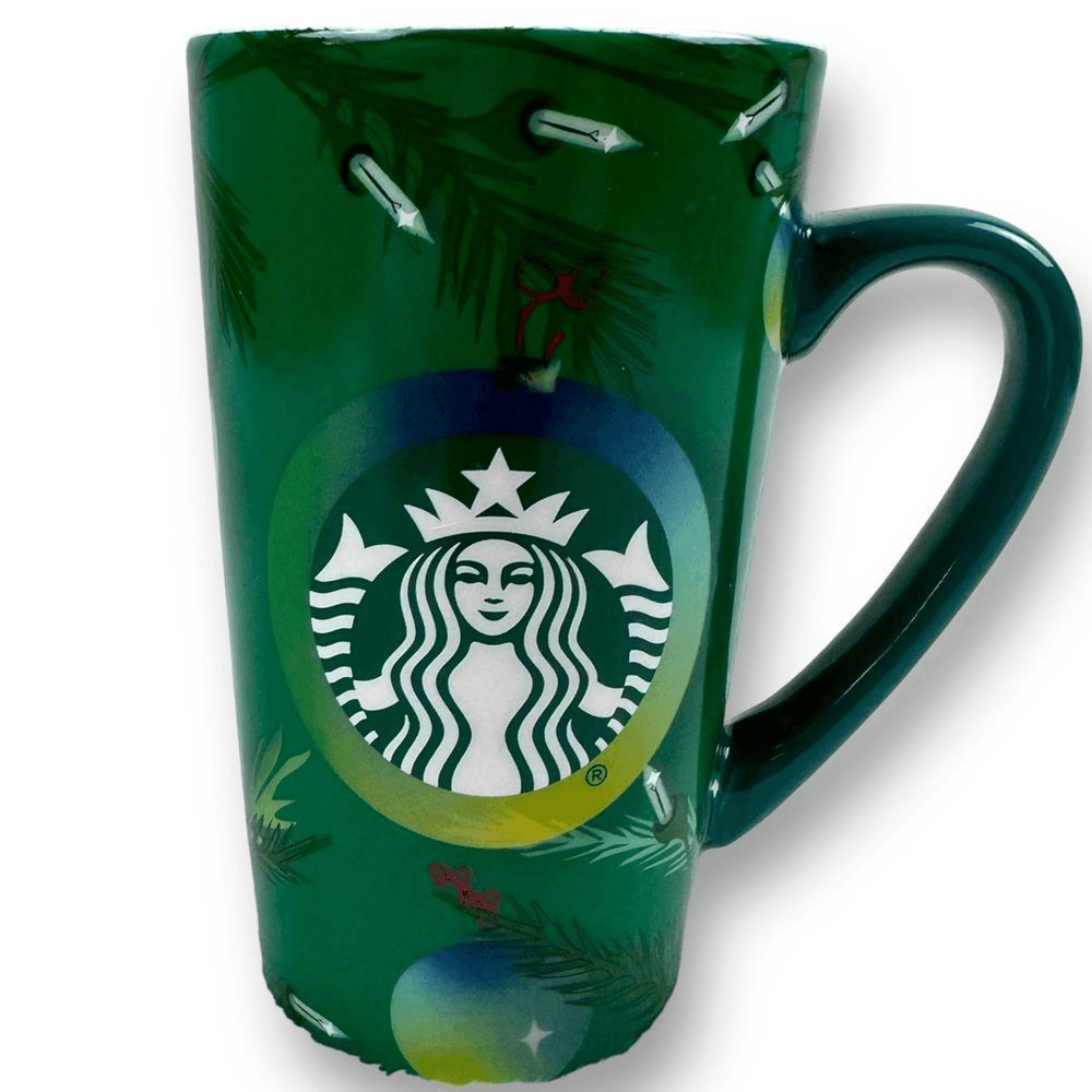 Starbucks 16oz Green Pine Tree Ceramic Mug Christmas 2020 Collector's Edition