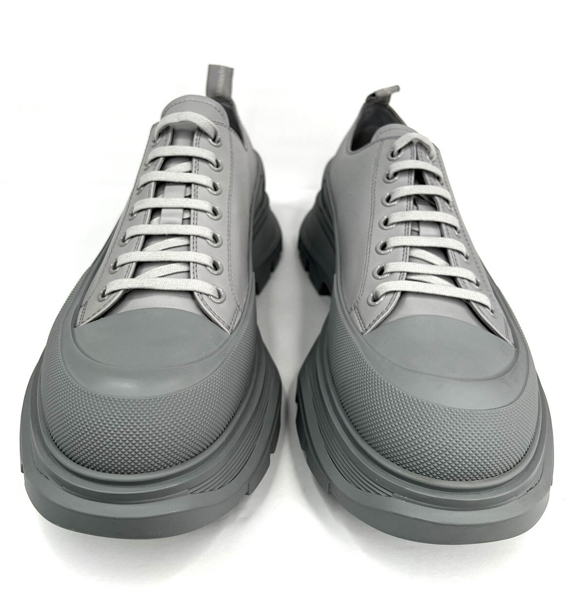 Alexander McQueen Men's Tread Slick Gray Low-Top Sneakers