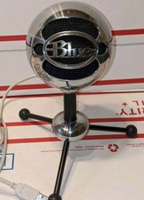 Blue Snowball USB Microphone w/ Cable - Brushed Aluminum - Tested  Working