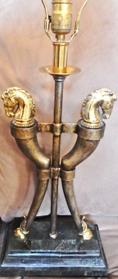 Maitland-Smith メイトランドスミス　馬 VTG MAITLAND SMITH Tall 2-Headed Horses Table Lamp Marble Bronze