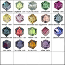 Swarovski 5601 Crystal Cube Satin Beads  You Pick Size  Color 