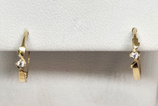 Beautiful 14K Yellow Gold Huggie Hoop with CZ