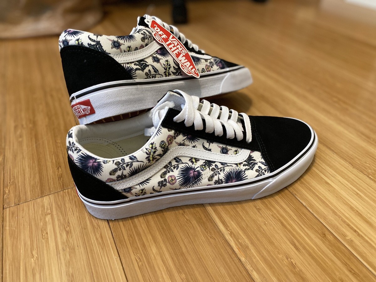 vans off the wall 507698 Old Skool Black White Rare Flowers