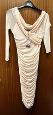 Tagged Boohoo Size 12 Nude Clustered Dress Long Sleeves Knee Length 