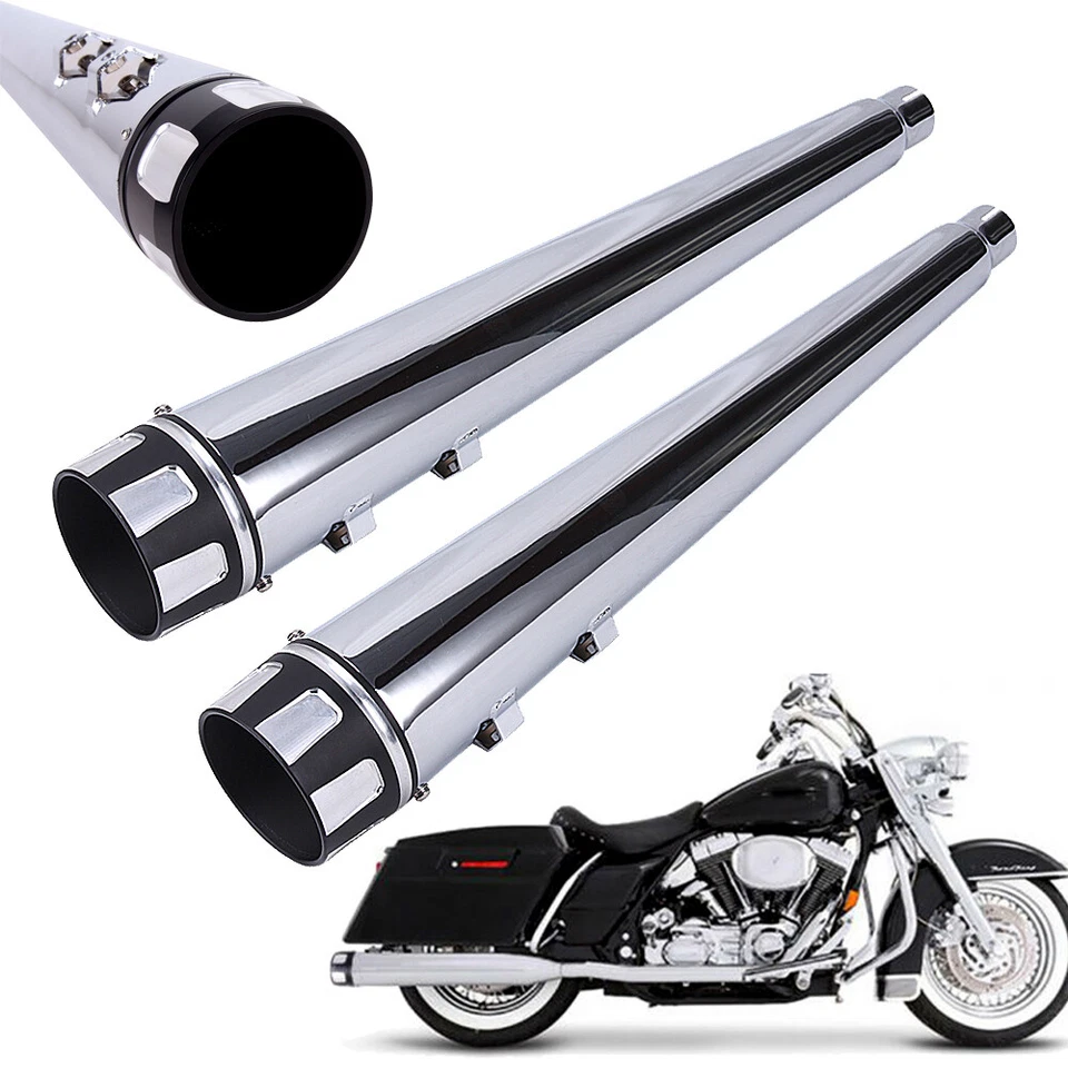 4-дюймовые мегафонные выхлопные трубы глушители надеваются для Harley Electra Glide Road King - Изображение 4 из 4