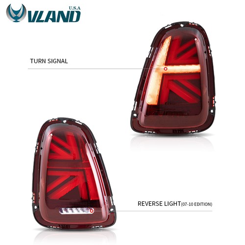 VLAND Red LED Tail Lights For 2007-2013 BMW Mini Cooper R55 R56 R57 ...