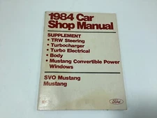 1984 Ford Car Shop Manual Supplement SVO Mustang, TRW Steering, Turbo