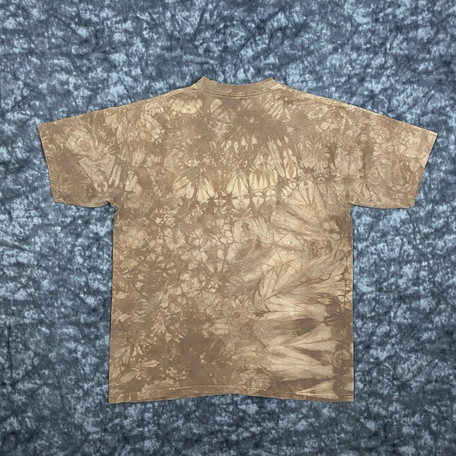 T shirt blu liquido tie dye taglia grande cavalli pony stallone Montana Big Sky Y2K