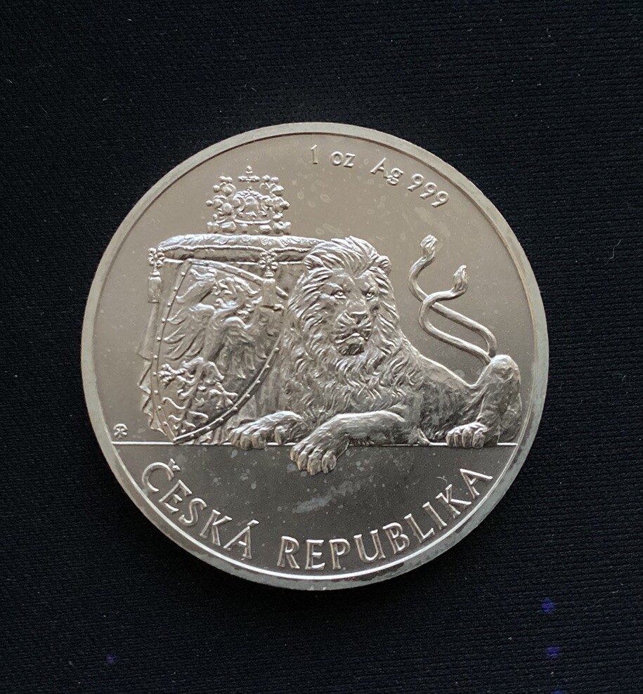 2017 1 oz .999 Silver Czech Lion Niue $1 low mintage 10K