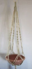 MACRAME PLANT HANGER 48 inch Vintage Style 6mm CHOOSE CORD COLOR