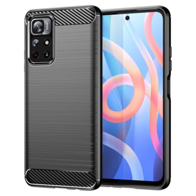 Hülle für Für  Xiaomi Redmi Note 11 4G/Note 11S Handy Cover Silikon Carbonfarben