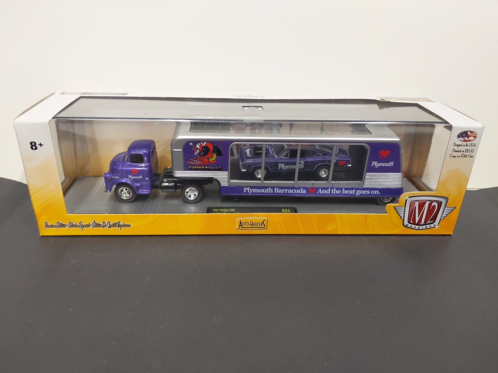 M2 1/64 Auto Haulers 1957 Dodge COE & 1968 Plymouth Barracuda HEMI Super Stock