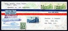 CHINA HONG KONG US 1937 TRANS-PACIFIC FIRST FLIGHT SHANGHAI HONG KONG