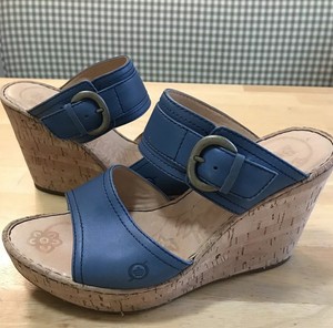 blue leather sandals womens