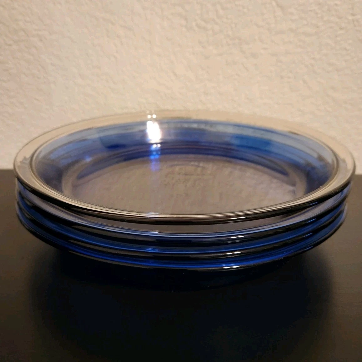 Pyrex Pie Plate 209 Lot Of 4 Pans 9 " Vintage- 3 Blue & 1 Clear