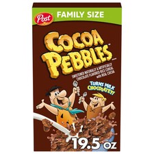 Post Cocoa PEBBLES Breakfast Cereal Gluten Free Cocoa Flavored Crispy Rice Ce...