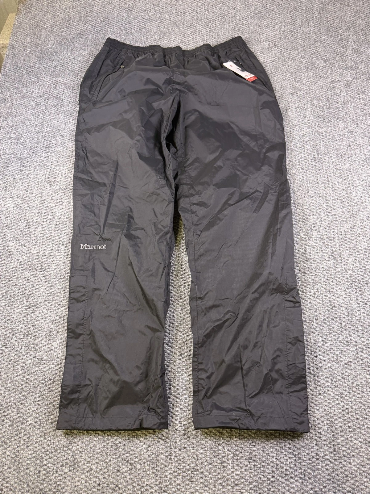 Marmot PreCip Rain Pants Mens XL Black Waterproof Elastic Waist Hiking Outdoor