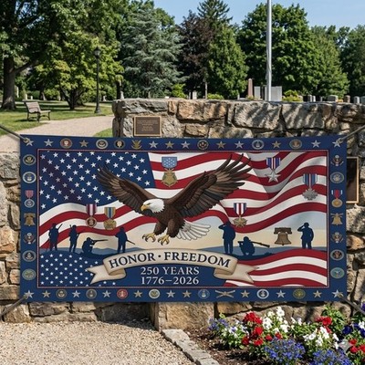 American 250th Anniversary Banner Outdoor Decor